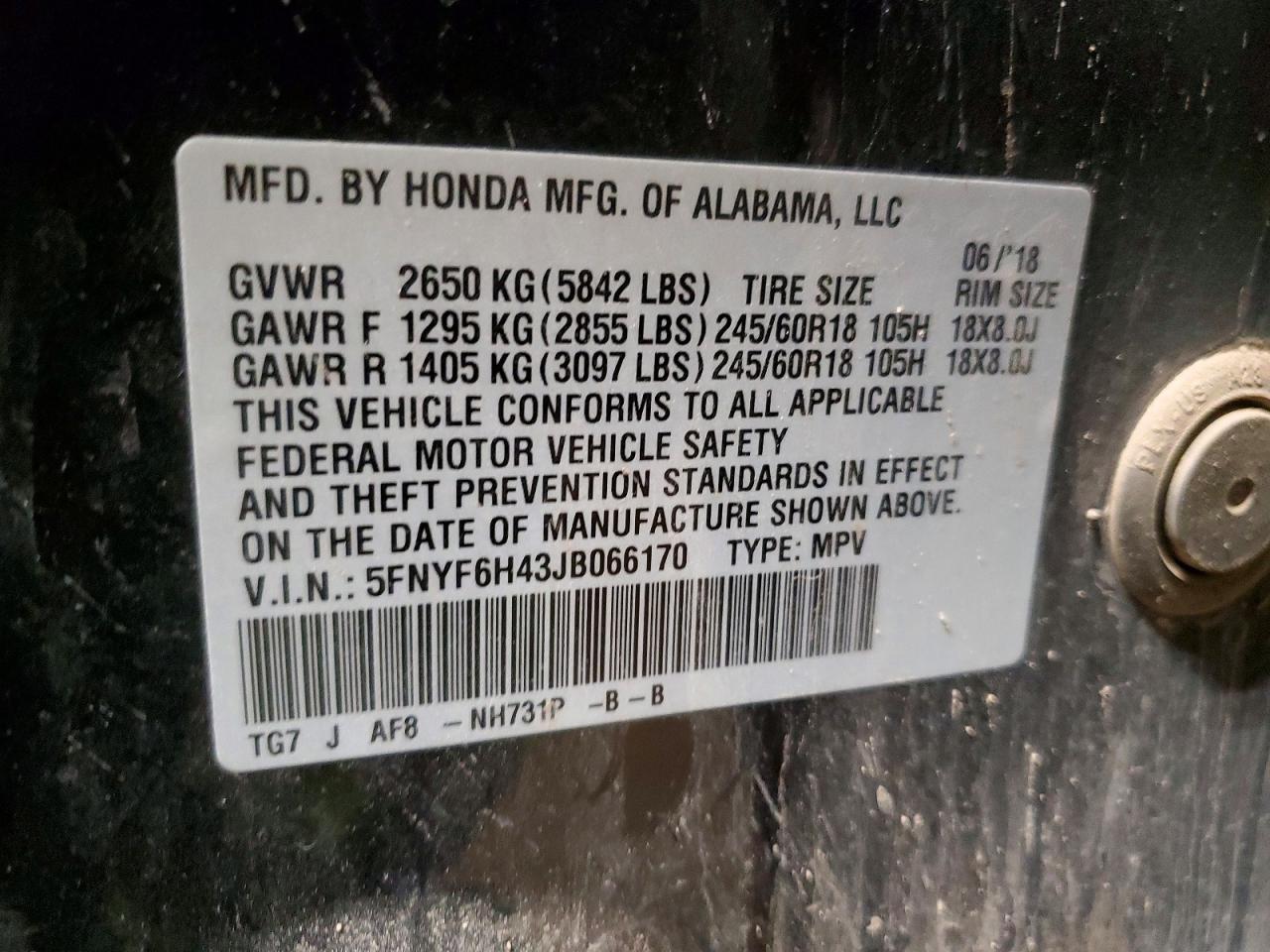 2018 HONDA PILOT