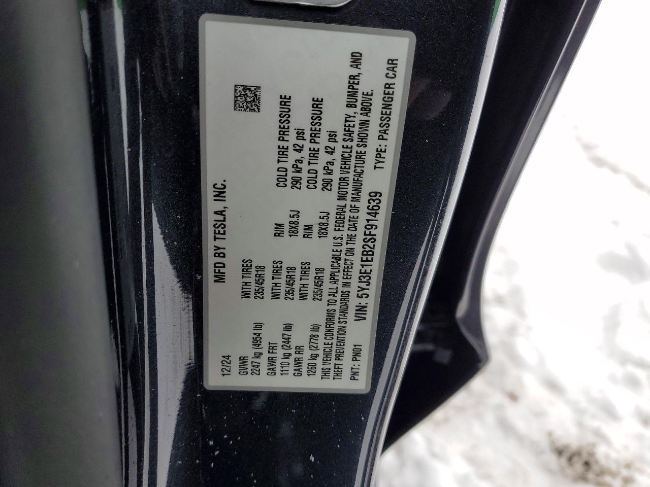 2025 TESLA MODEL 3