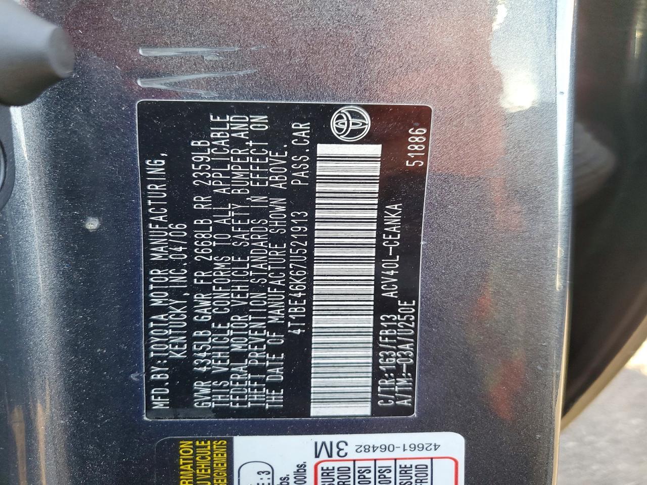 2007 TOYOTA CAMRY
