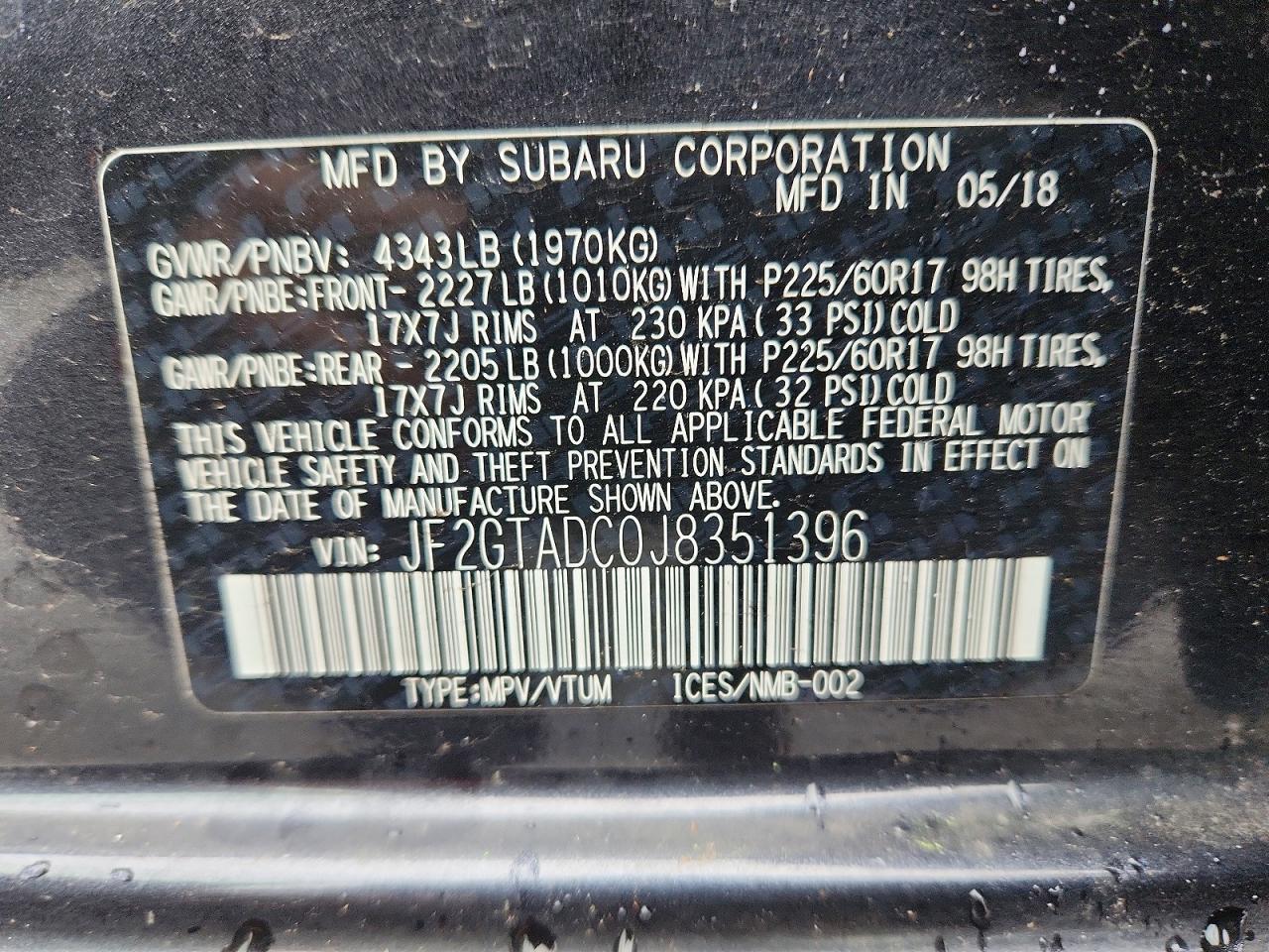 2018 SUBARU Crosstrek