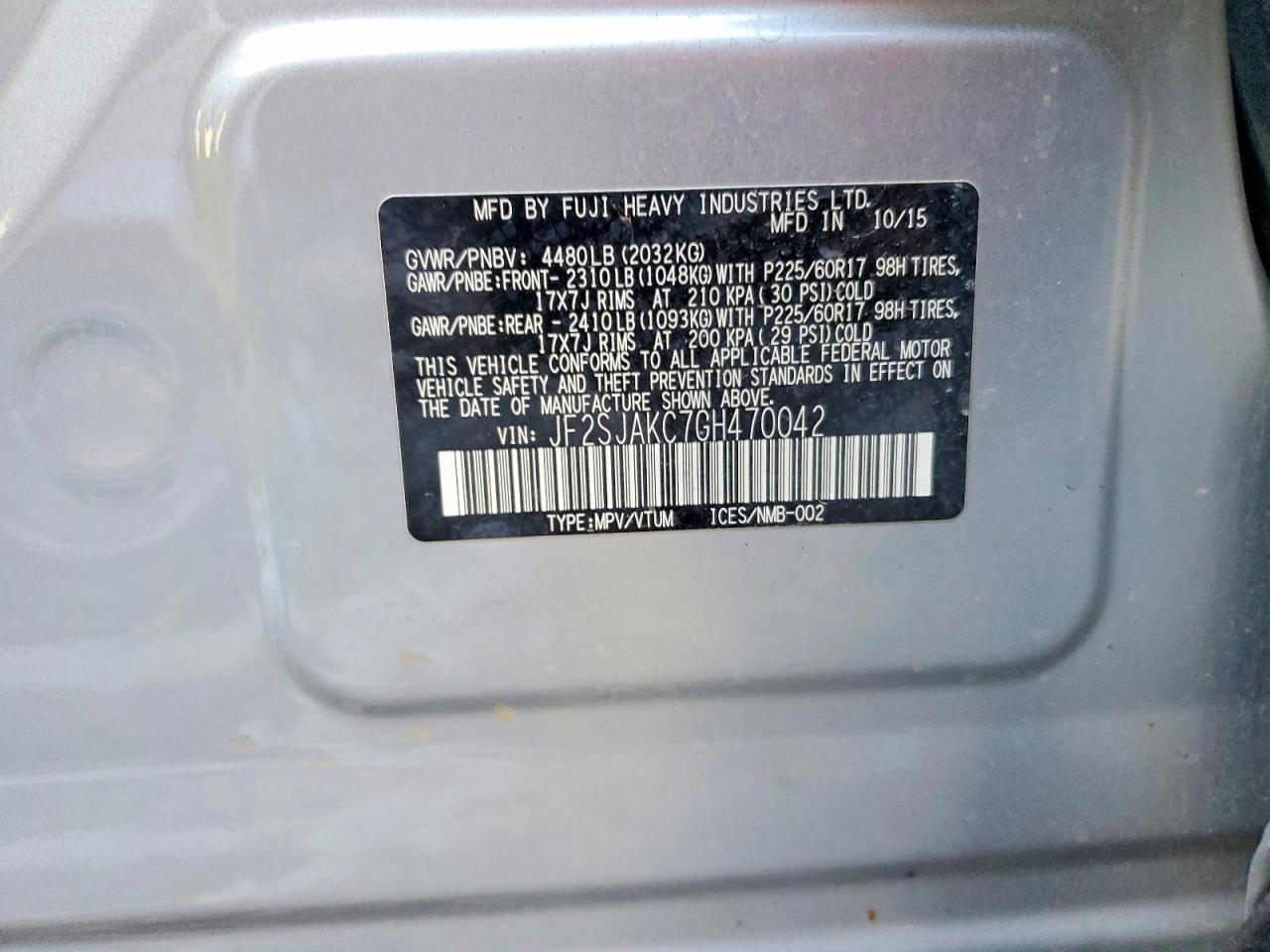 2016 SUBARU FORESTER