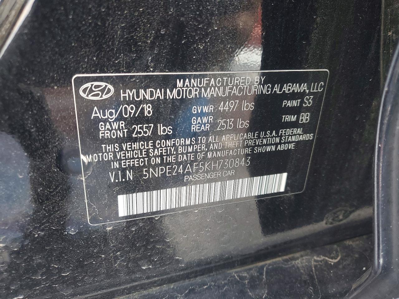 2019 HYUNDAI SONATA