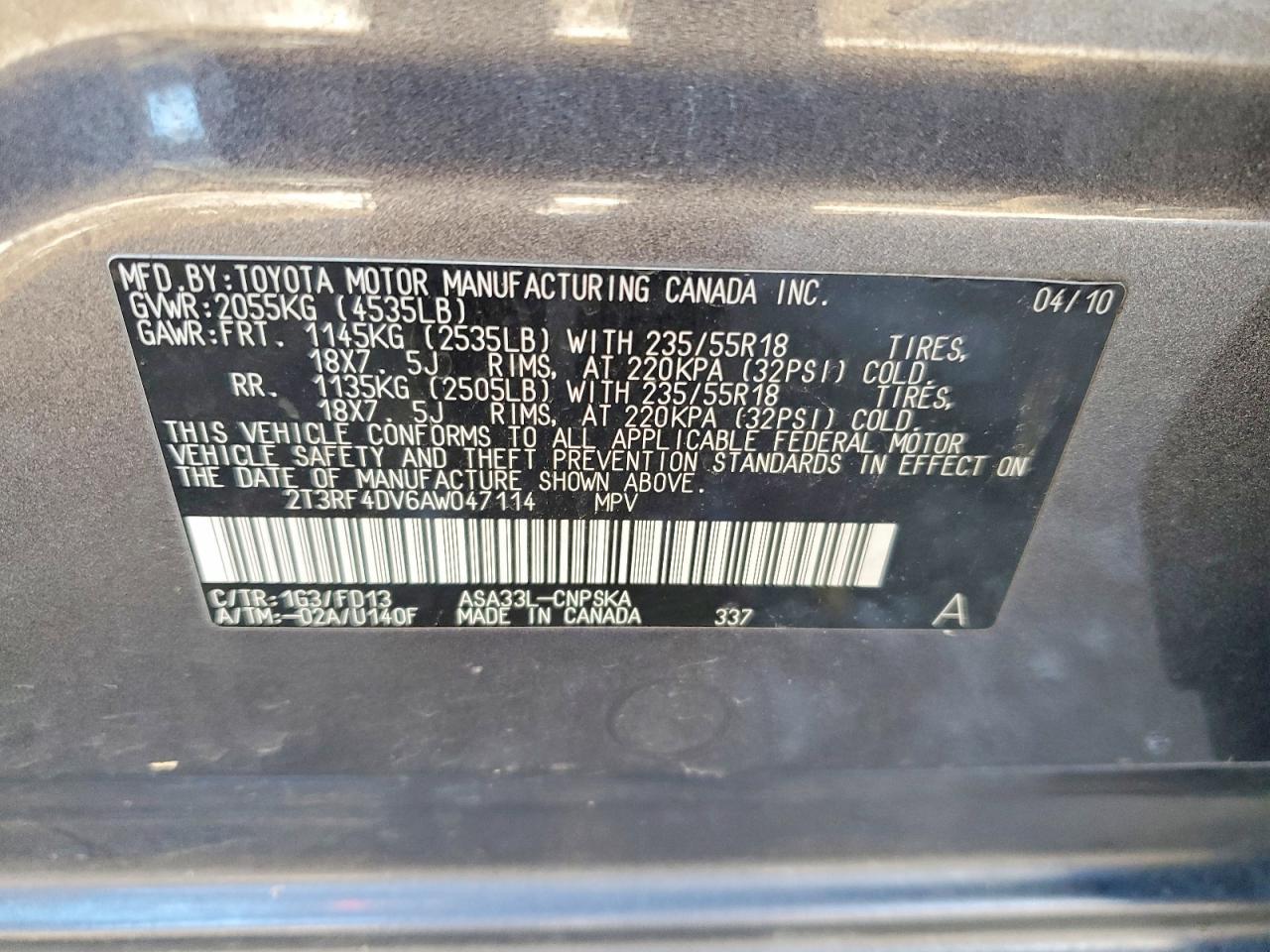 2010 TOYOTA RAV4