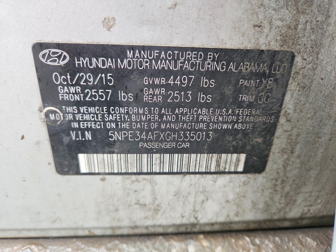 2016 HYUNDAI SONATA