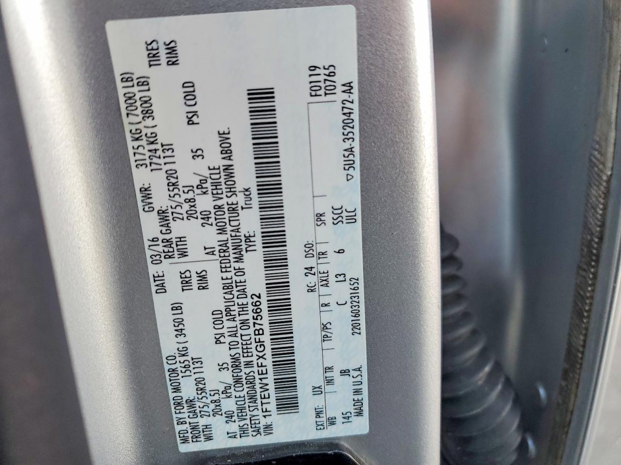 2016 FORD F-150