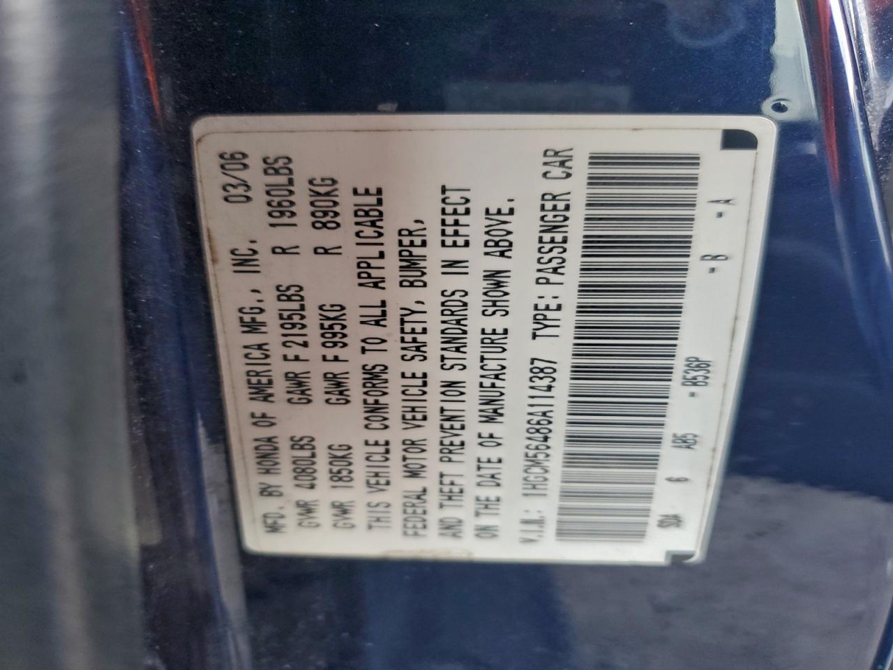 2006 HONDA ACCORD