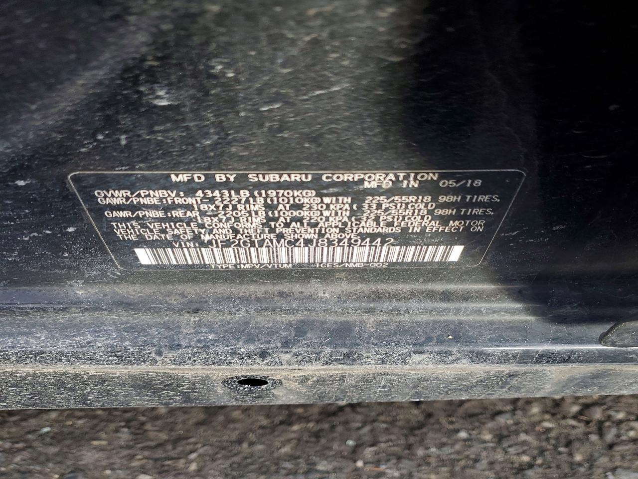 2018 SUBARU Crosstrek