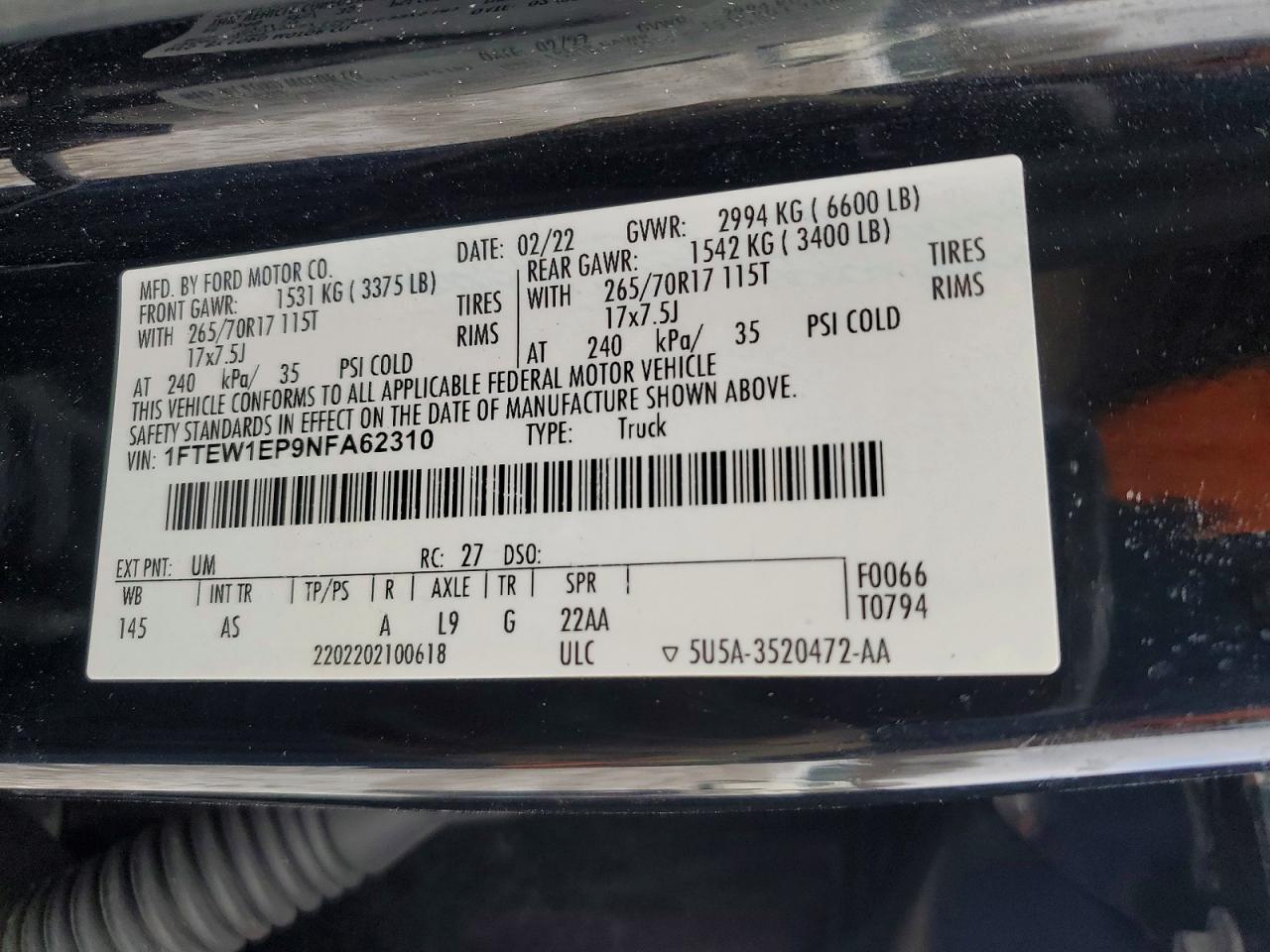 2022 FORD F-150