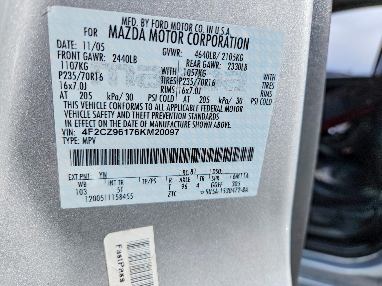 2006 MAZDA Tribute