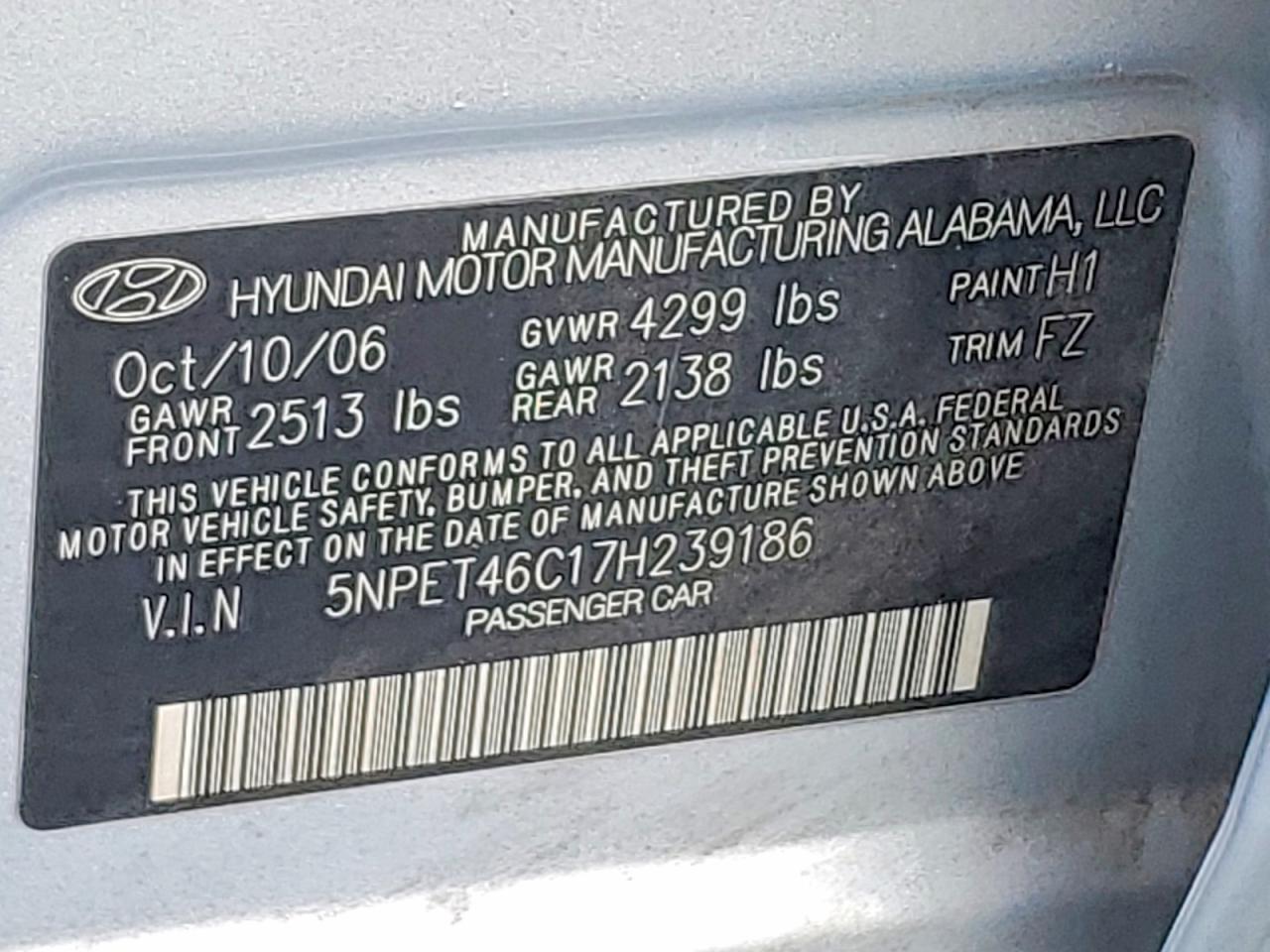 2007 HYUNDAI SONATA