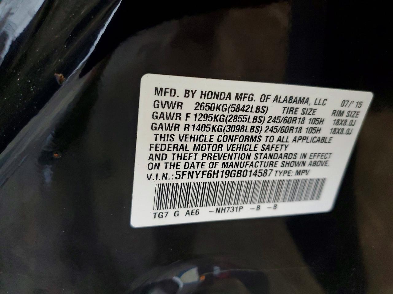 2016 HONDA PILOT