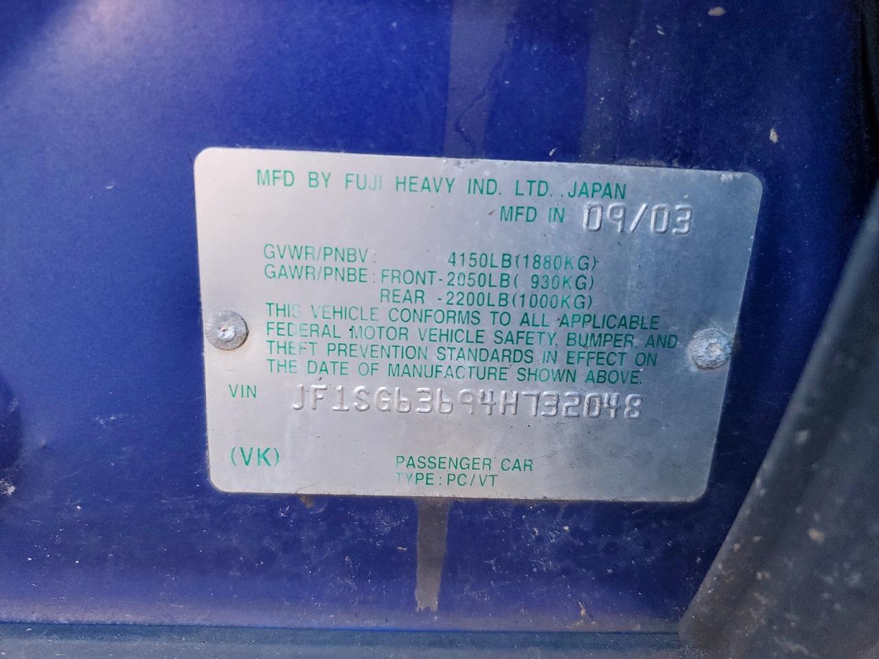 2004 SUBARU FORESTER