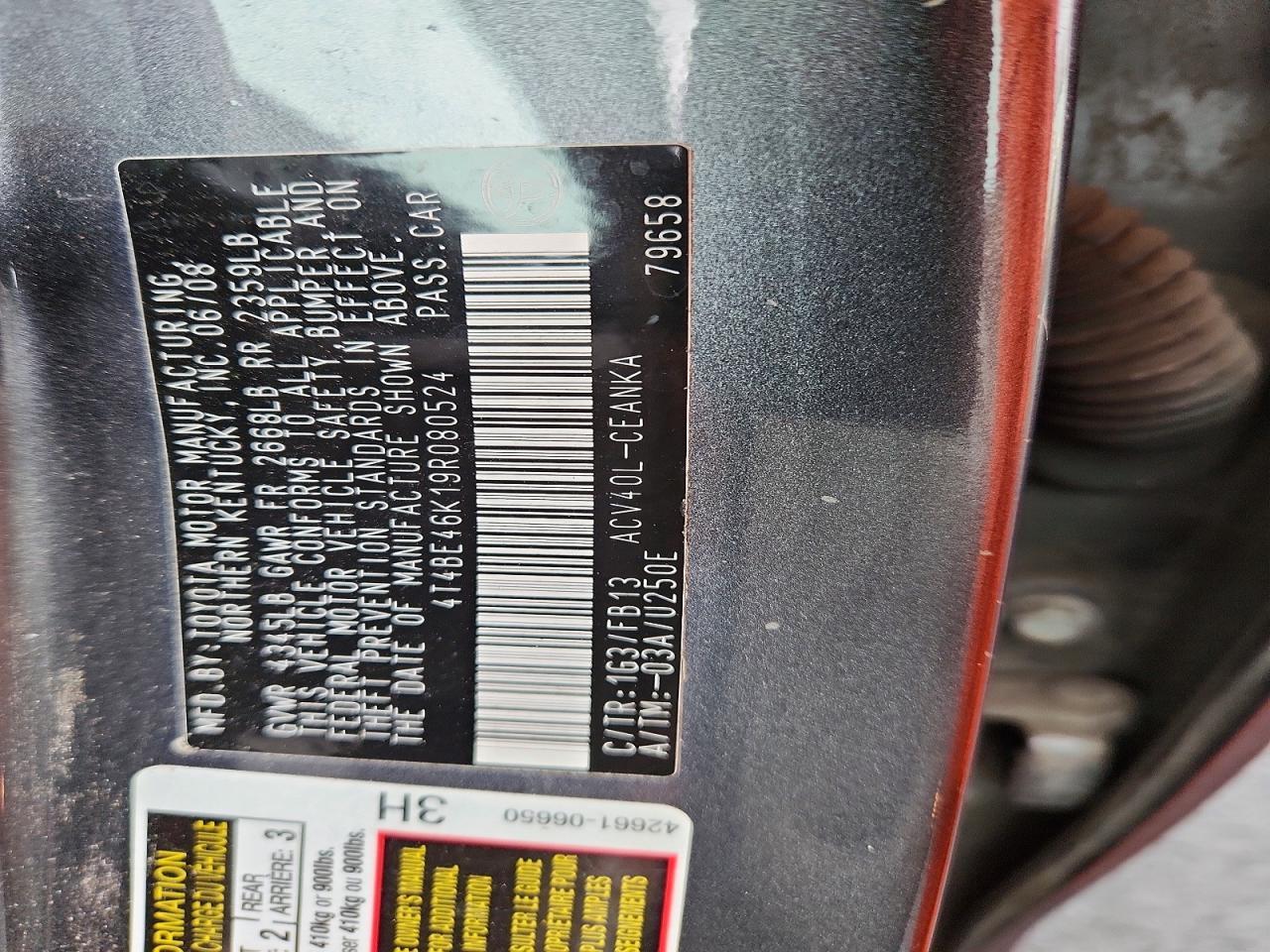 2009 TOYOTA CAMRY