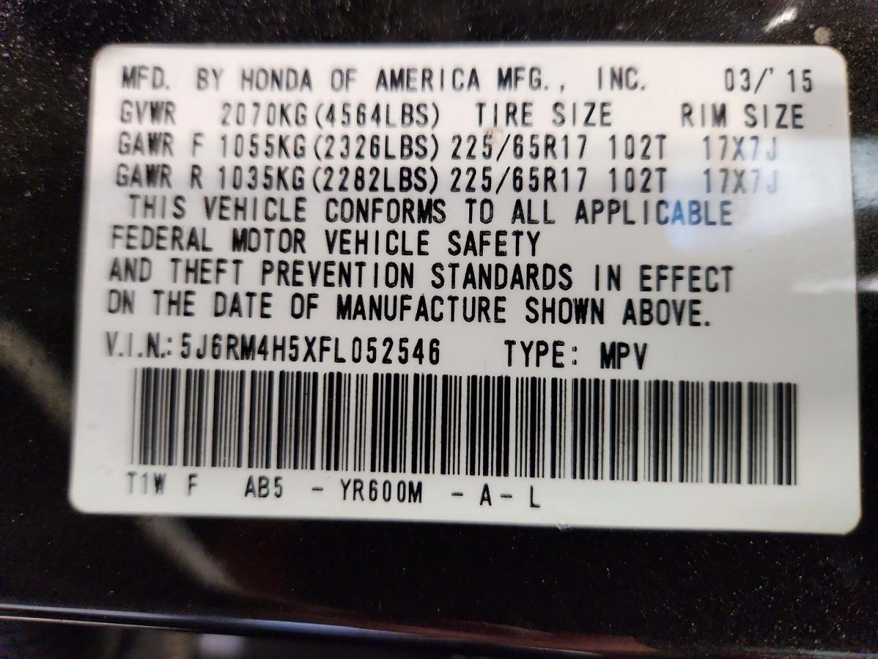 2015 HONDA CR-V