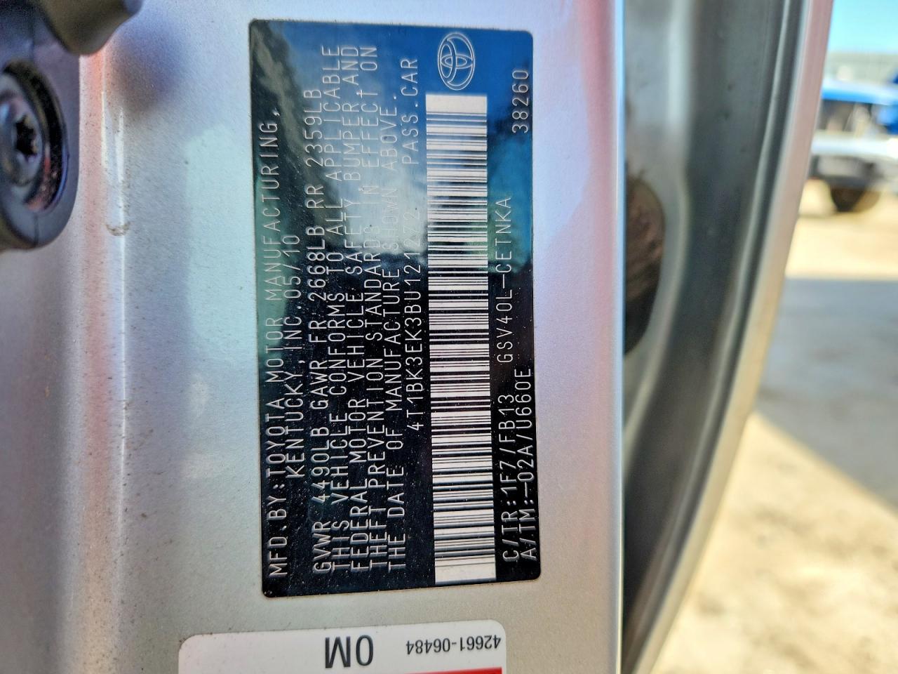 2011 TOYOTA CAMRY