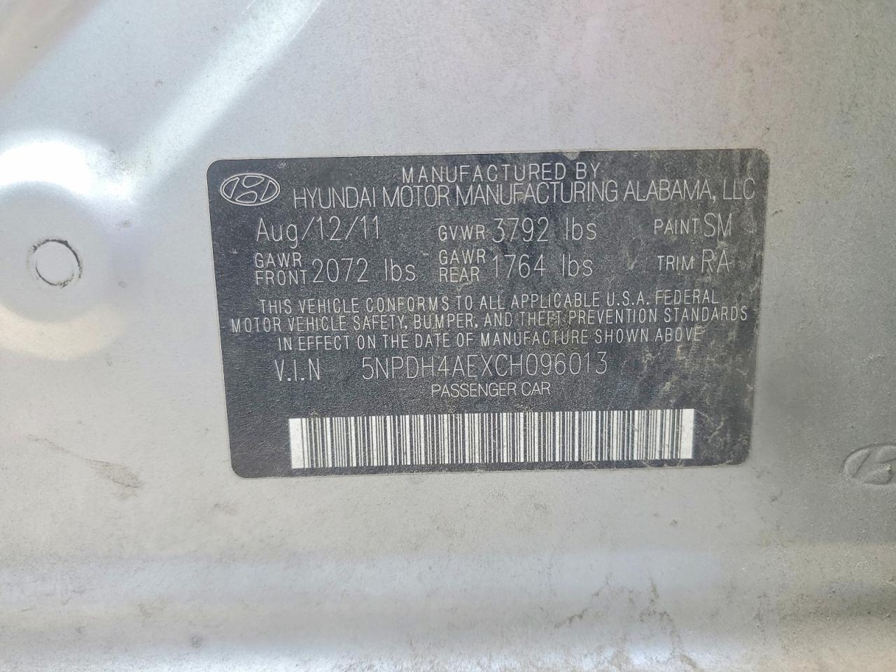2012 HYUNDAI ELANTRA