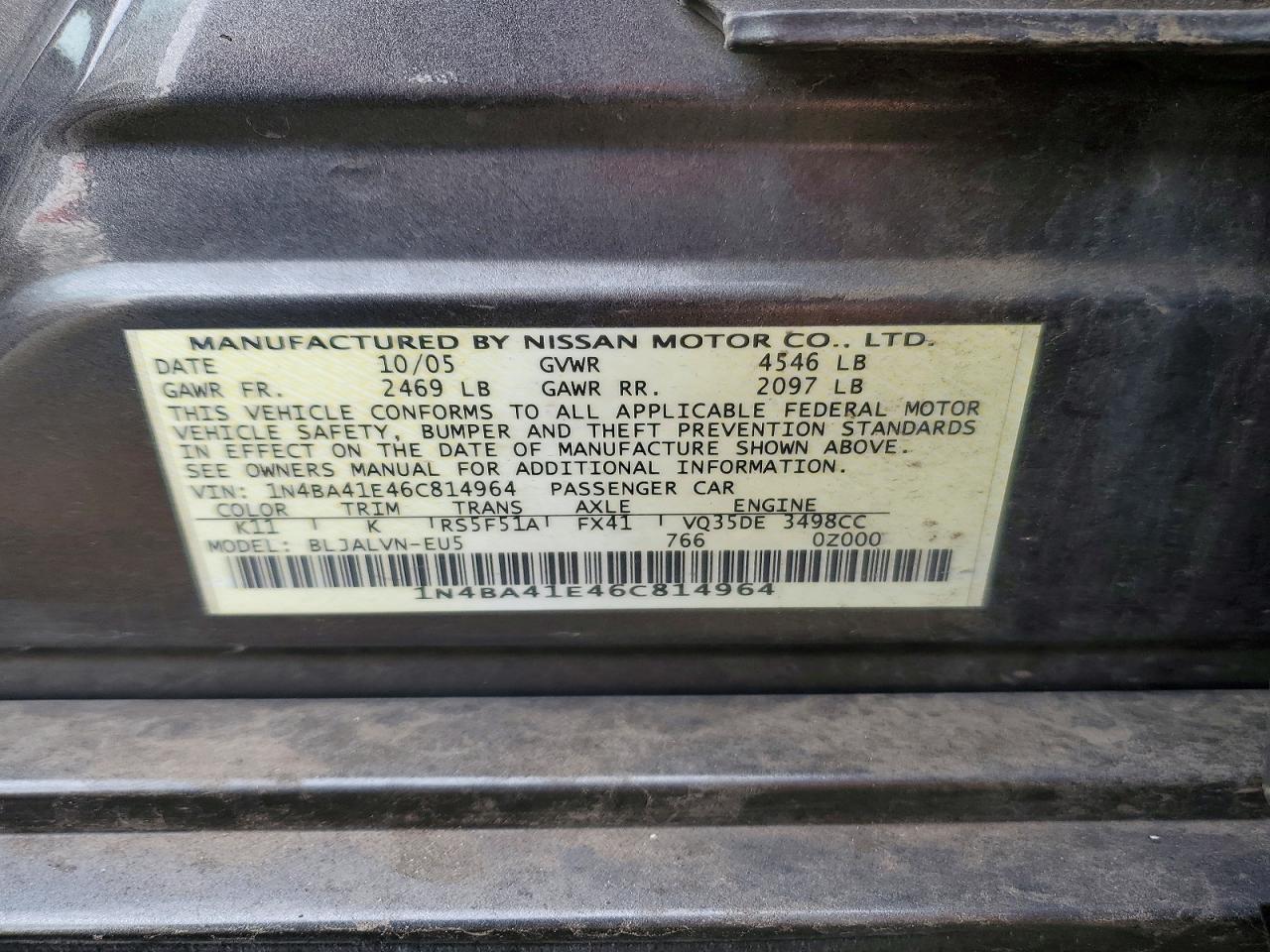 2006 NISSAN Maxima
