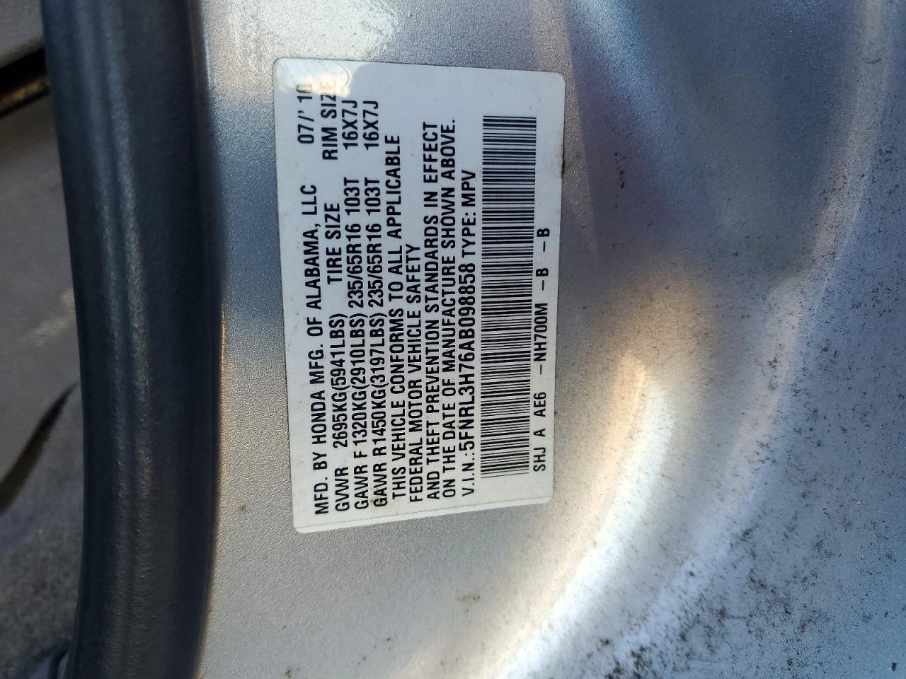 2010 HONDA ODYSSEY