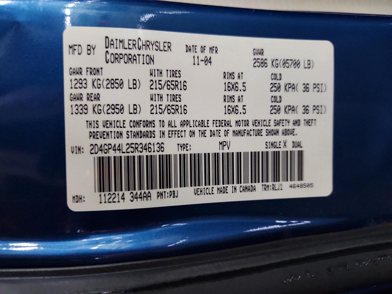 2005 DODGE GRAND CARAVAN