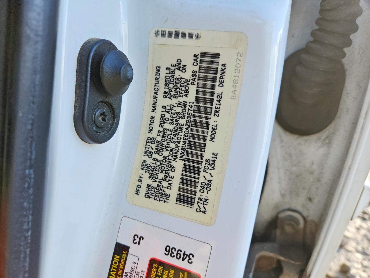 2010 TOYOTA COROLLA
