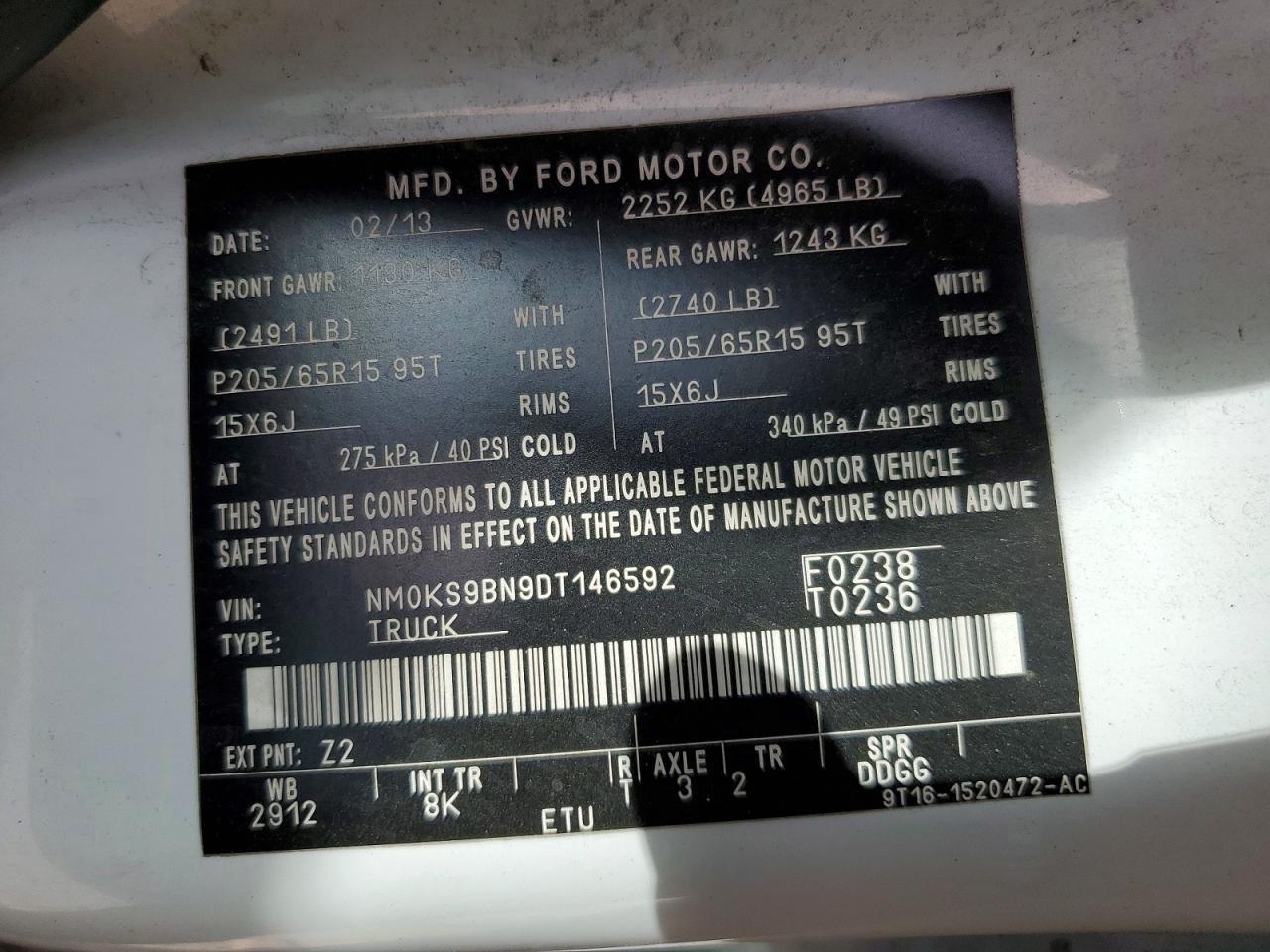 2013 FORD TRANSIT CONNECT