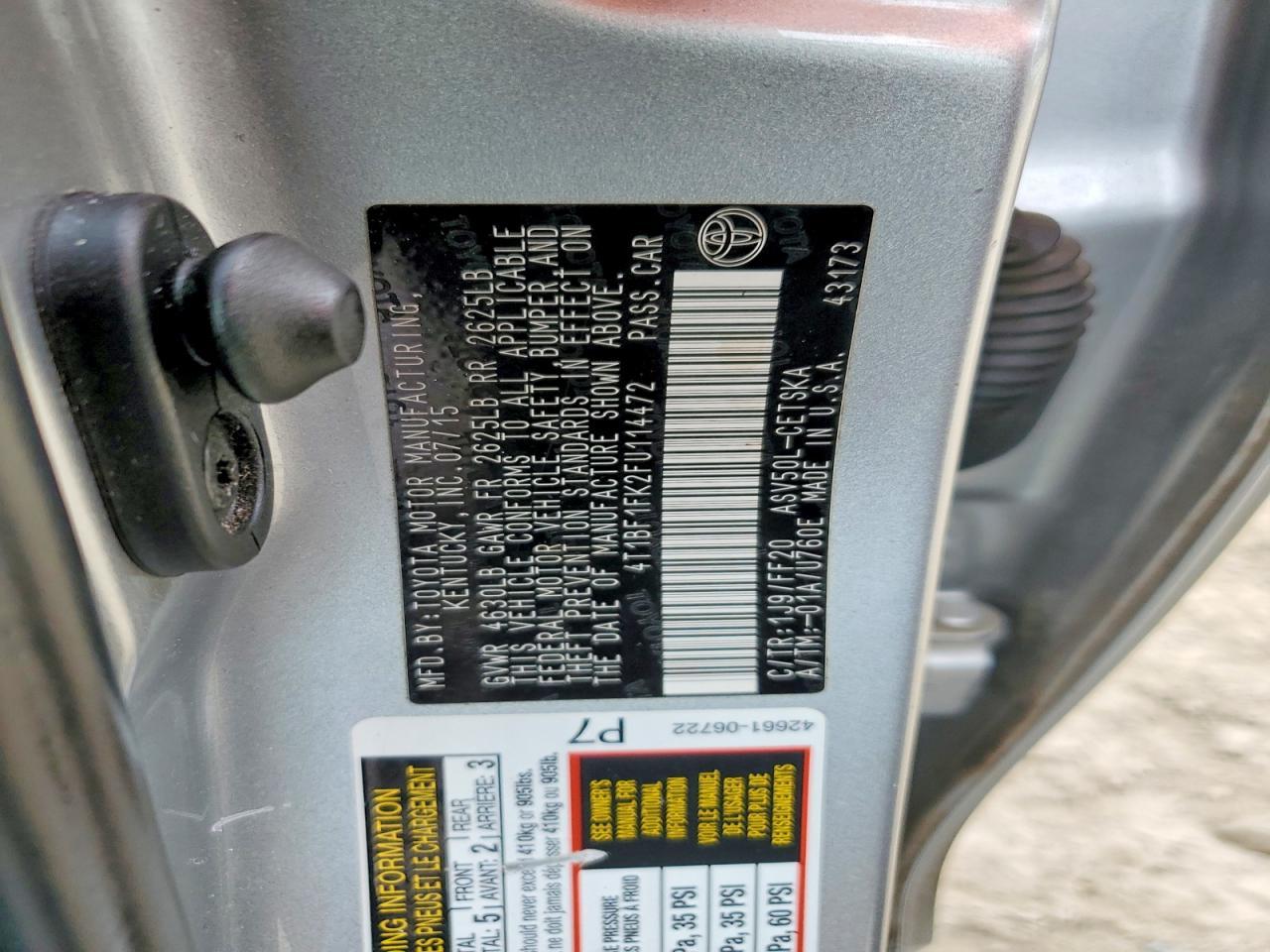 2015 TOYOTA CAMRY