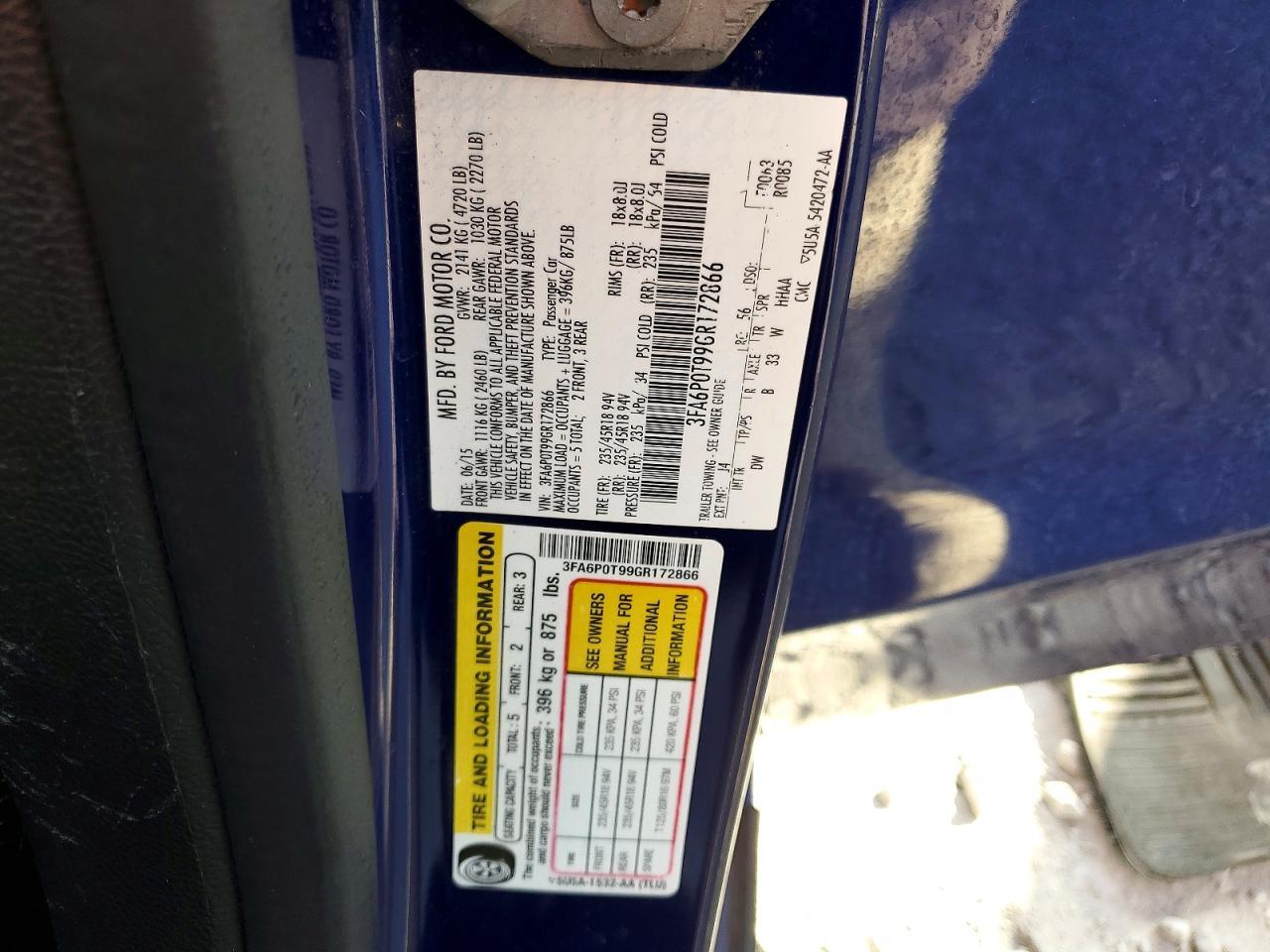 2016 FORD FUSION