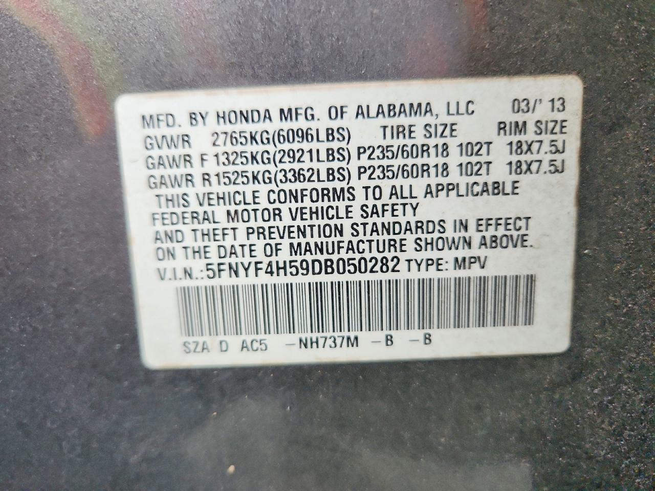 2013 HONDA PILOT