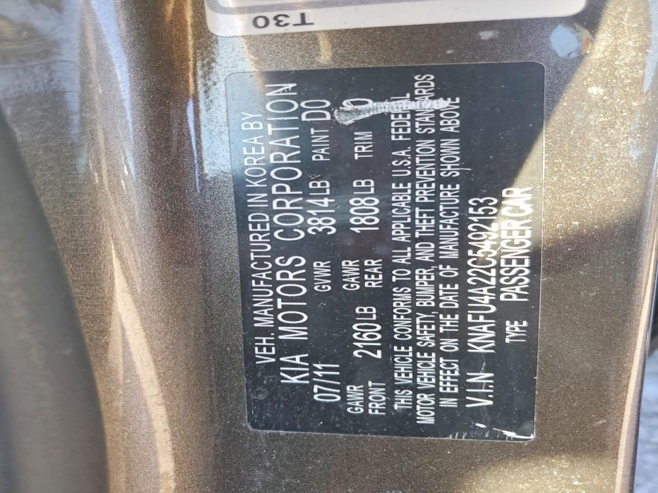 2012 KIA FORTE