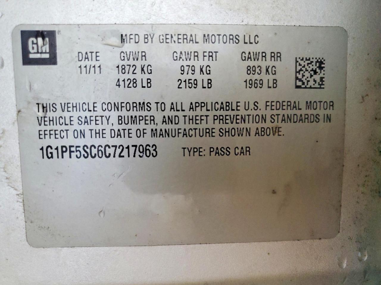 2012 CHEVROLET CRUZE