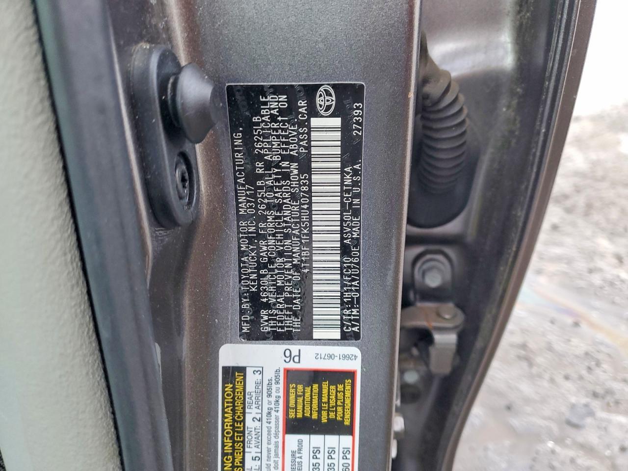 2017 TOYOTA CAMRY