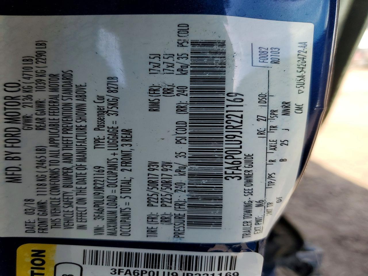 2018 FORD FUSION
