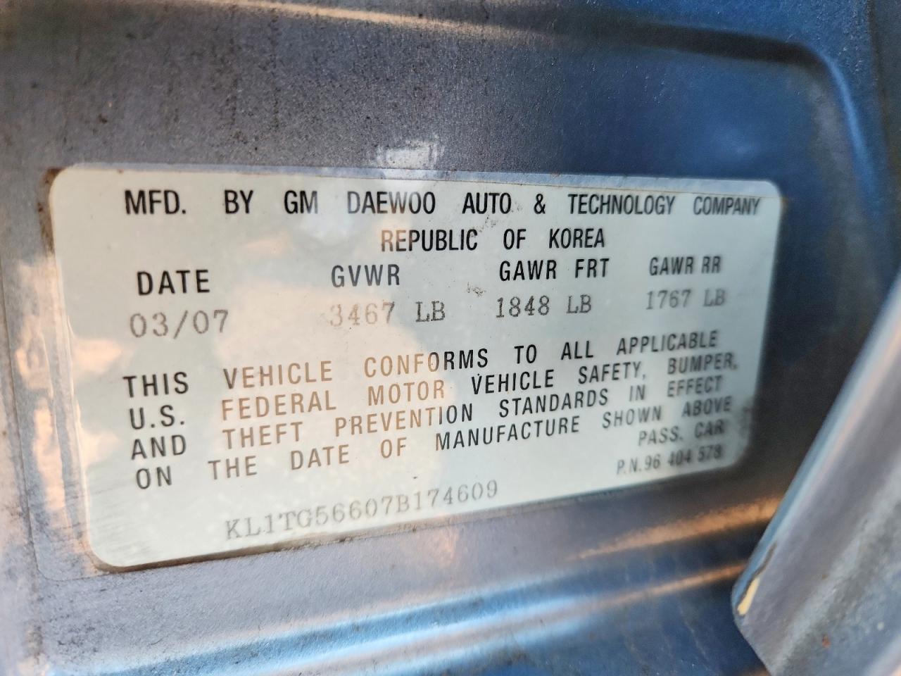 2007 CHEVROLET Aveo