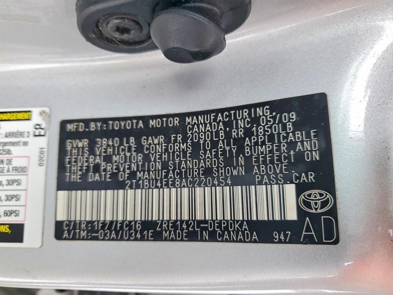 2010 TOYOTA COROLLA