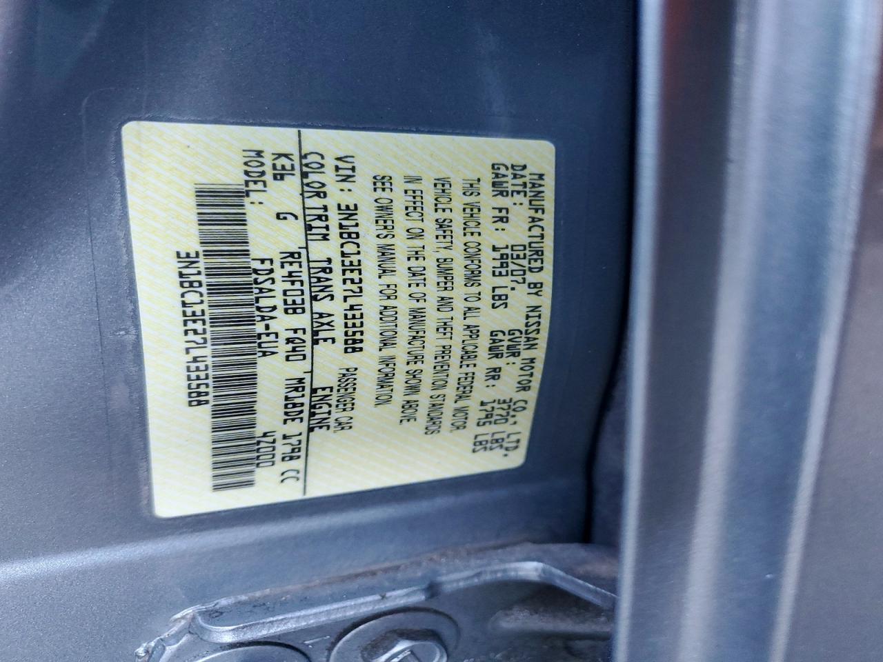2007 NISSAN VERSA