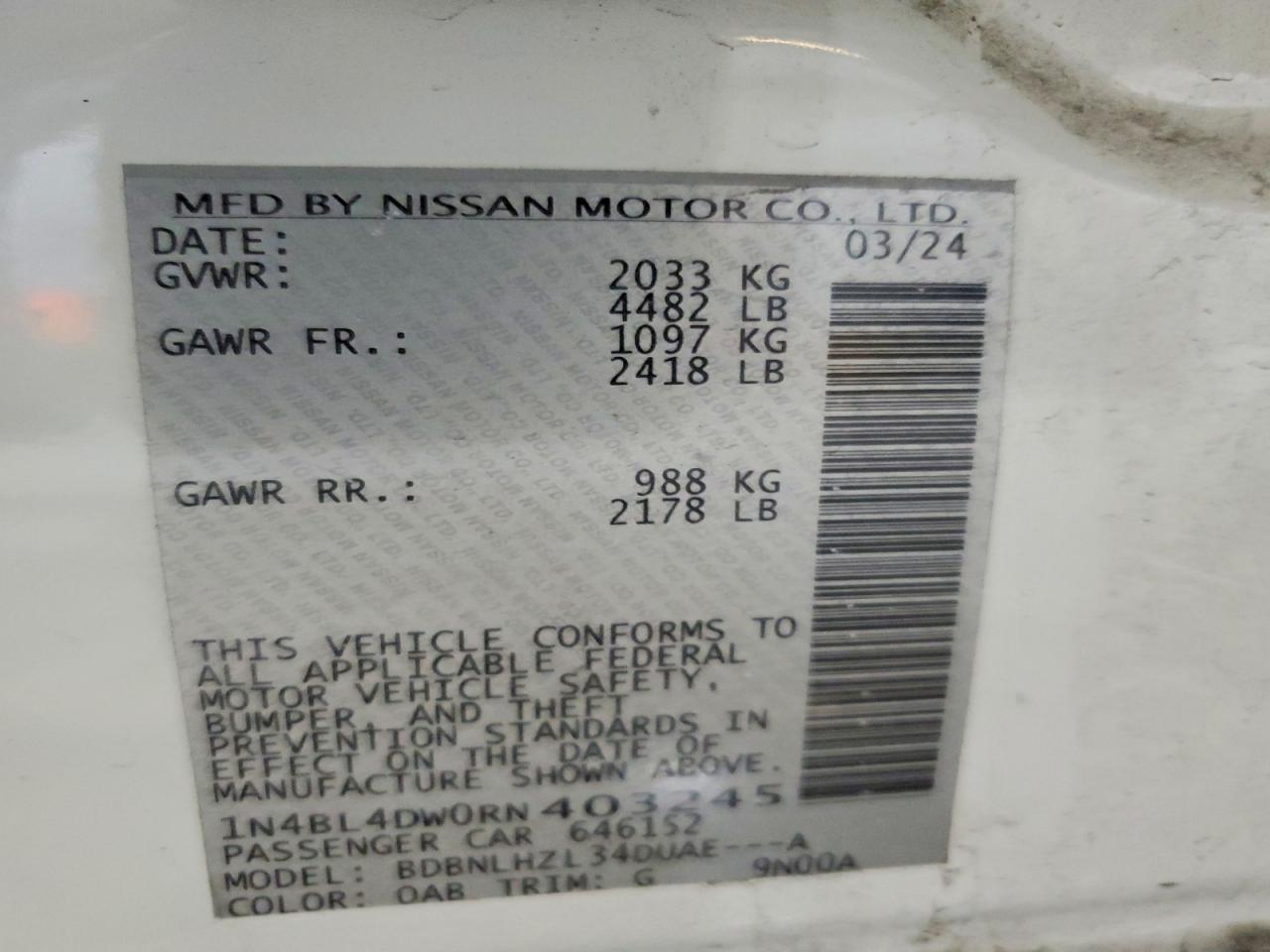 2024 NISSAN ALTIMA