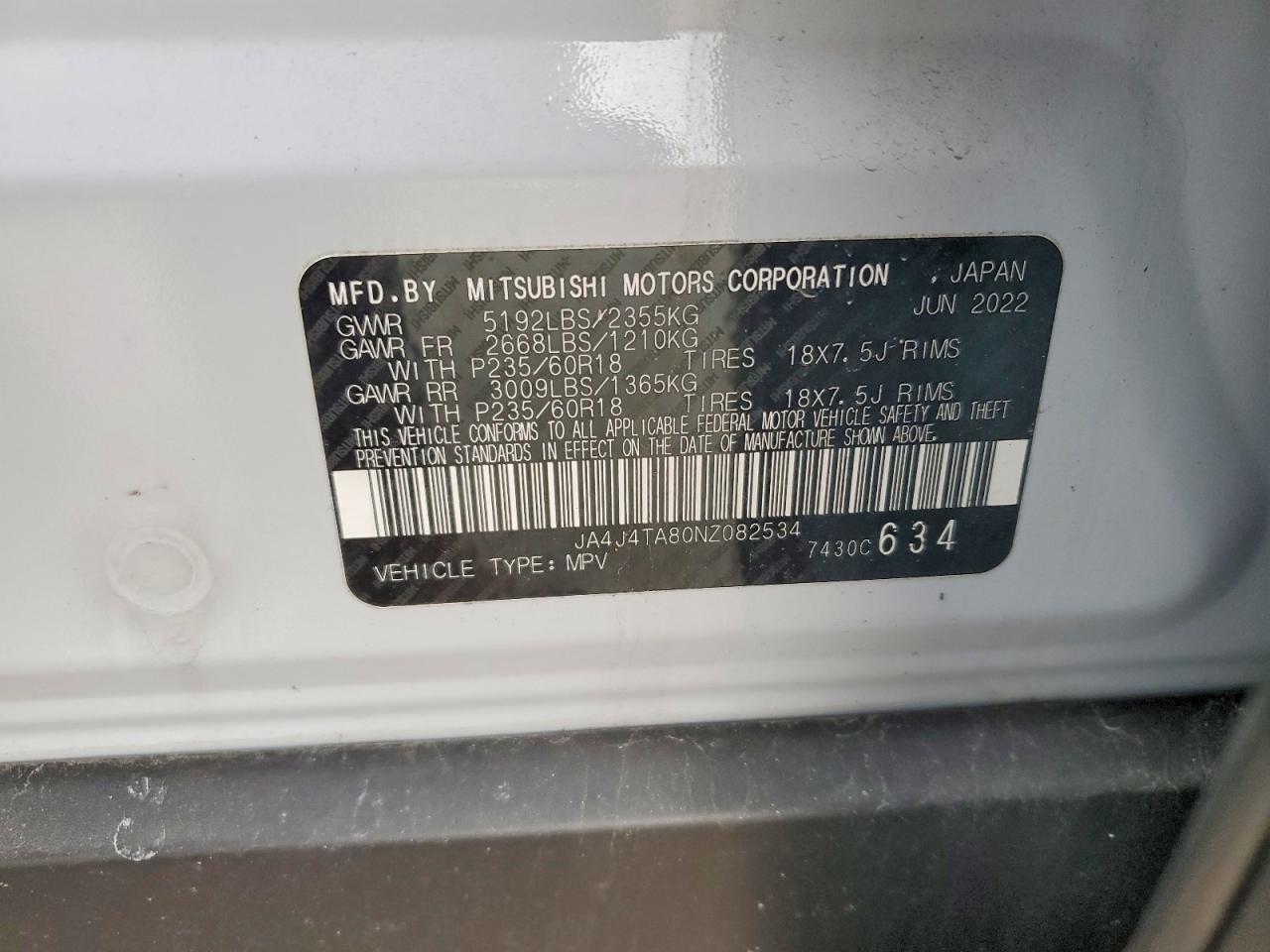 2022 MITSUBISHI outlander