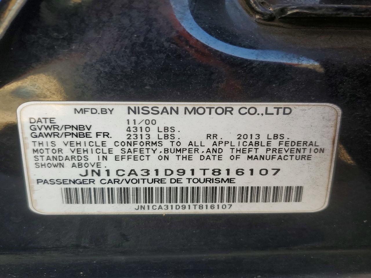 2001 NISSAN Maxima