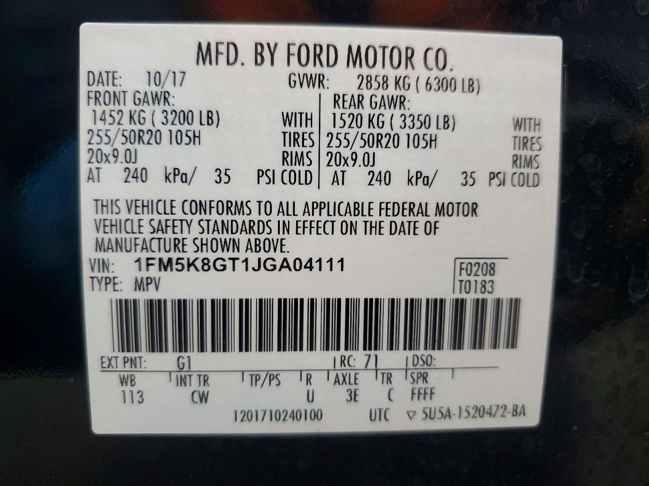 2018 FORD Explorer Sport Trac