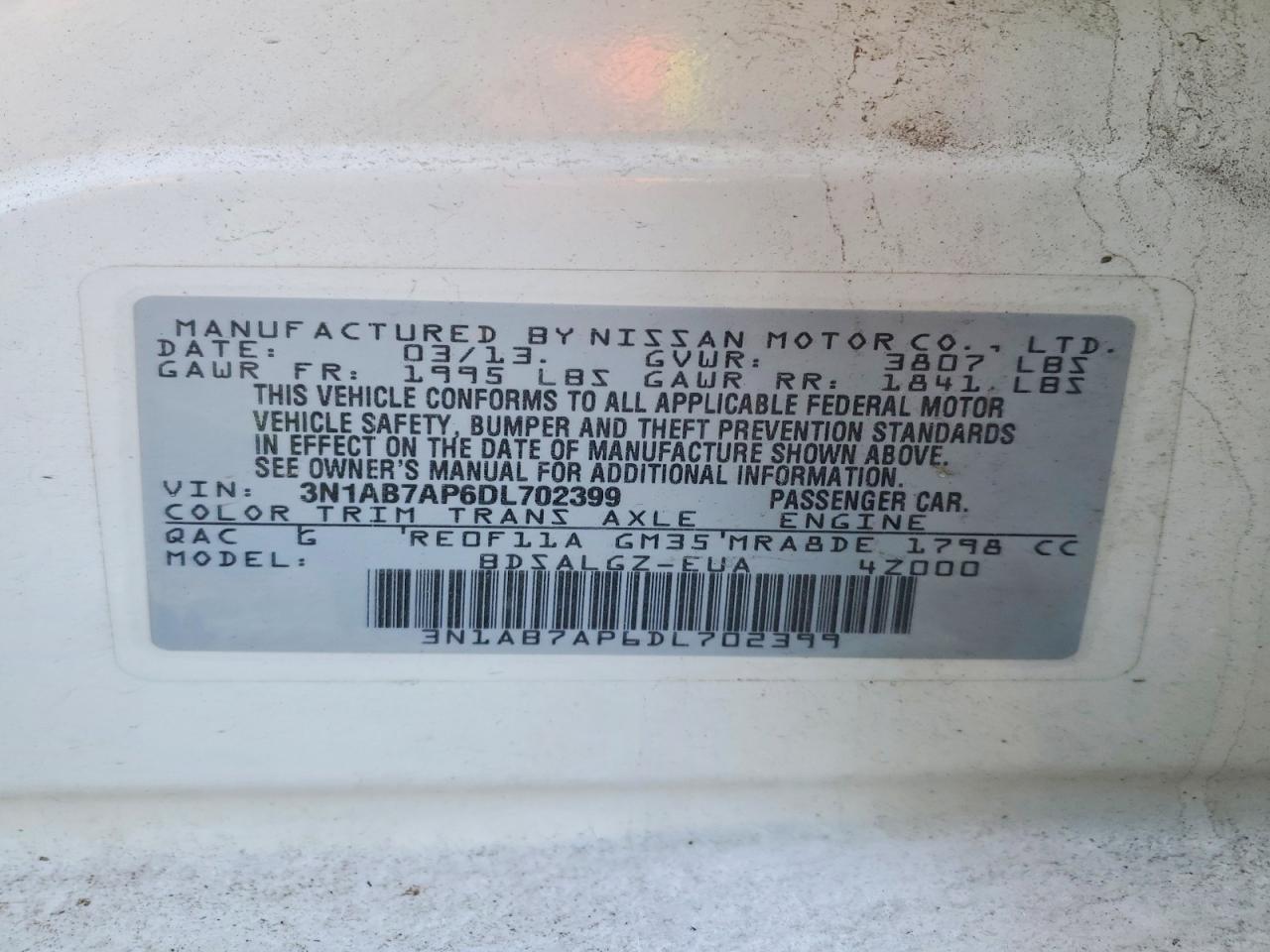 2013 NISSAN SENTRA