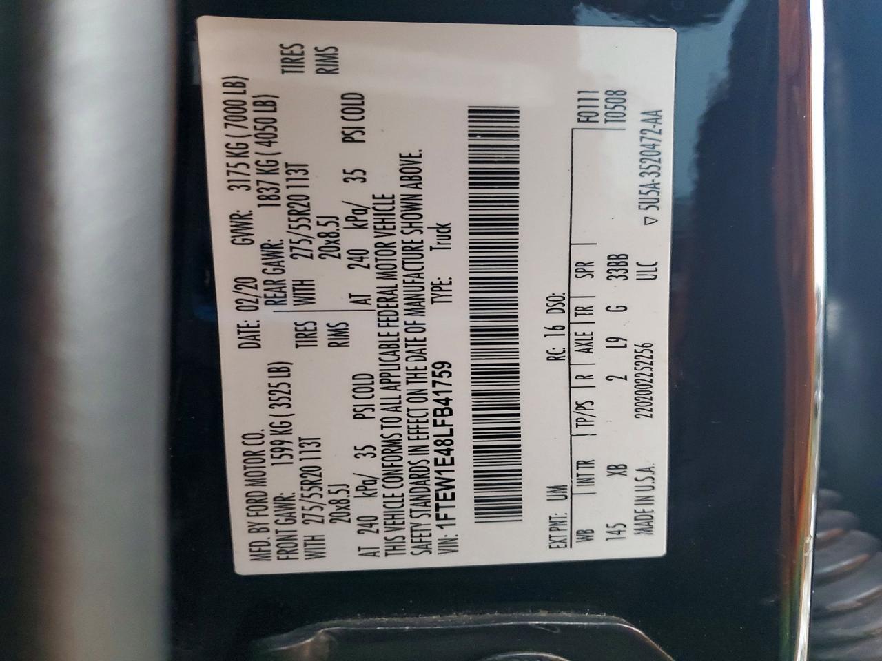 2020 FORD F-150