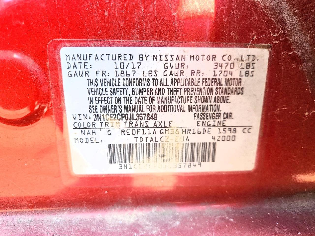 2018 NISSAN Versa Note