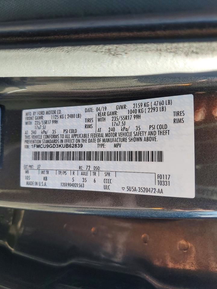 2019 FORD ESCAPE