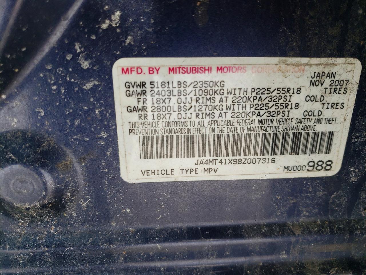 2008 MITSUBISHI outlander
