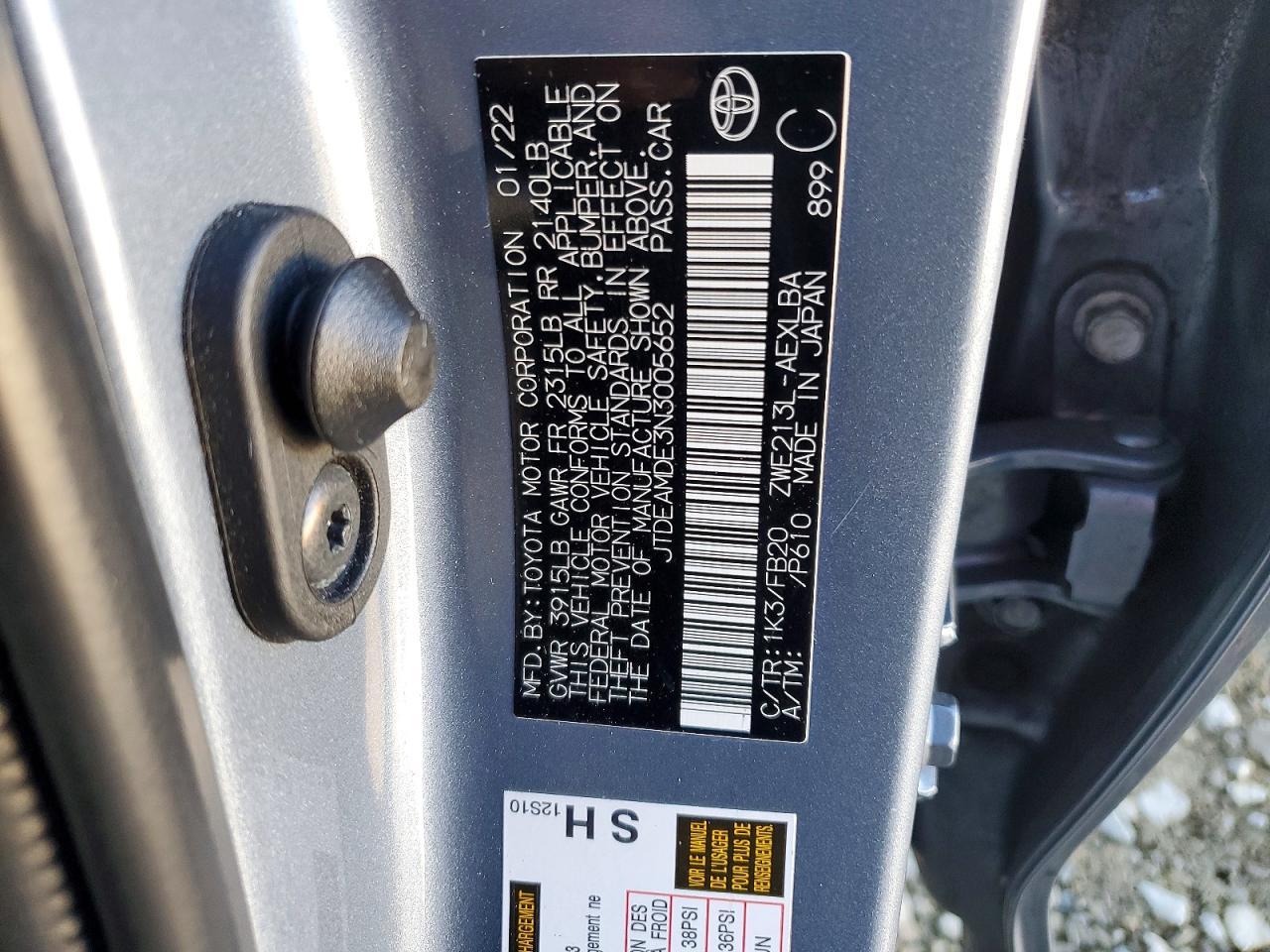 2022 TOYOTA COROLLA
