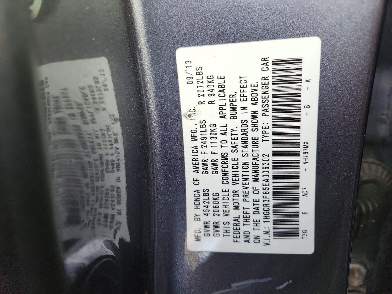 2014 HONDA ACCORD
