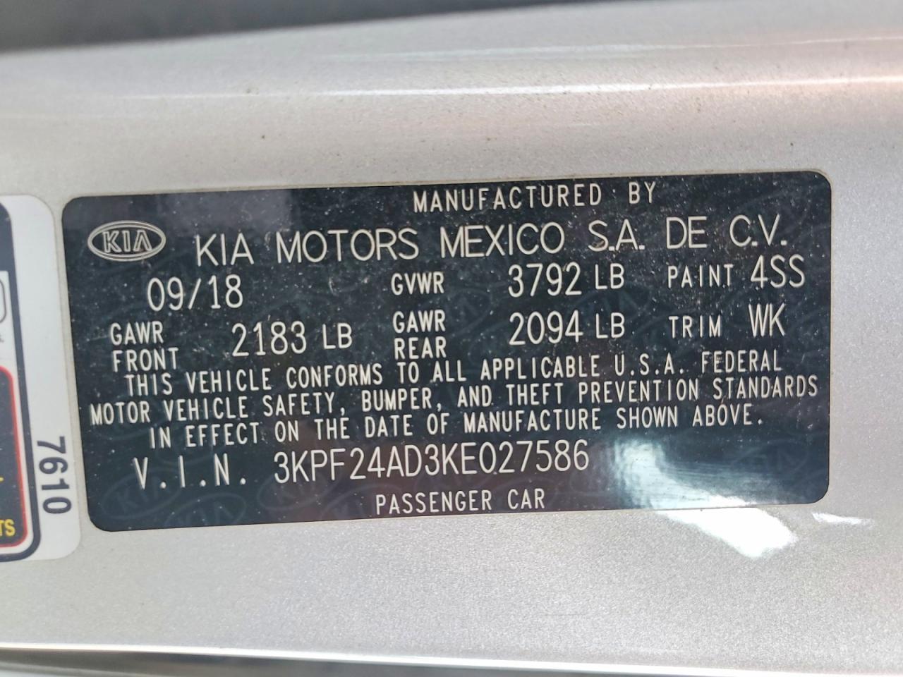 2019 KIA FORTE