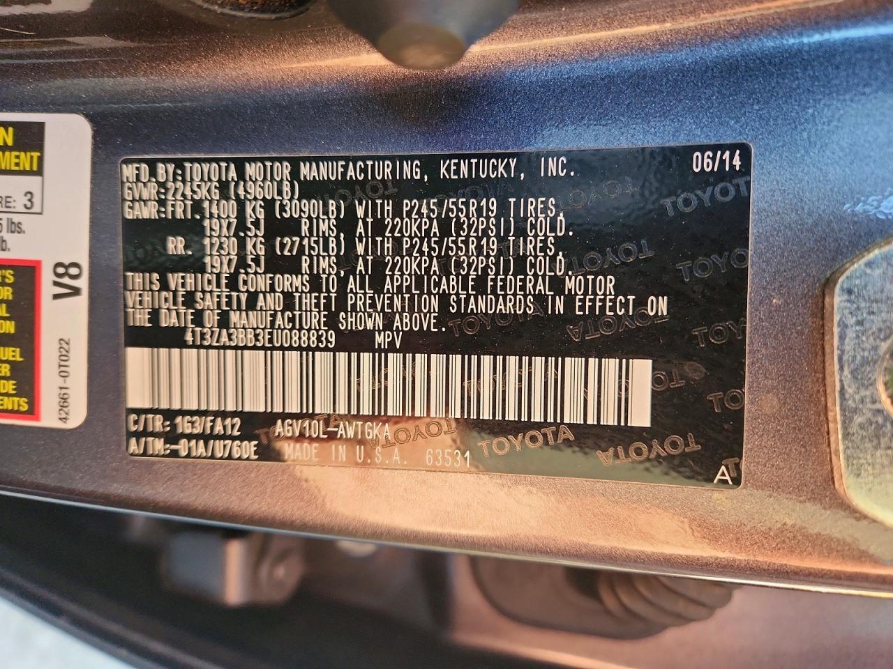 2014 TOYOTA VENZA