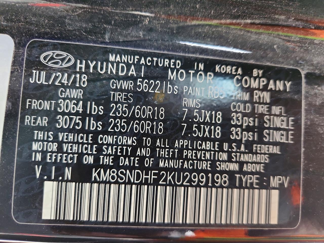 2019 HYUNDAI SANTA FE