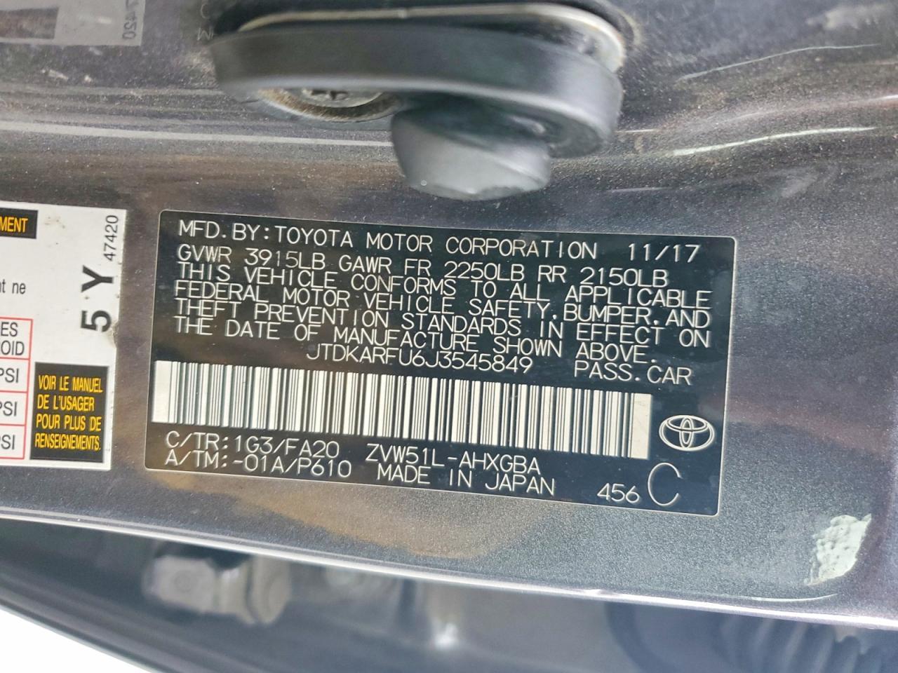 2018 TOYOTA PRIUS